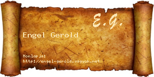 Engel Gerold névjegykártya