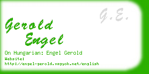 gerold engel business card